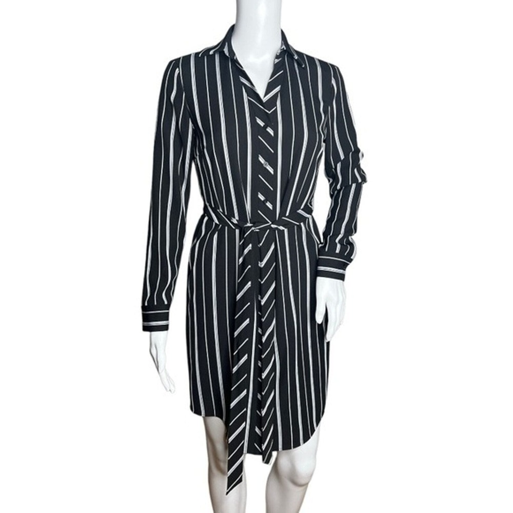 Brooks Brothers Dress Womens 0 Petite Black White Stripe Office Business Preppy